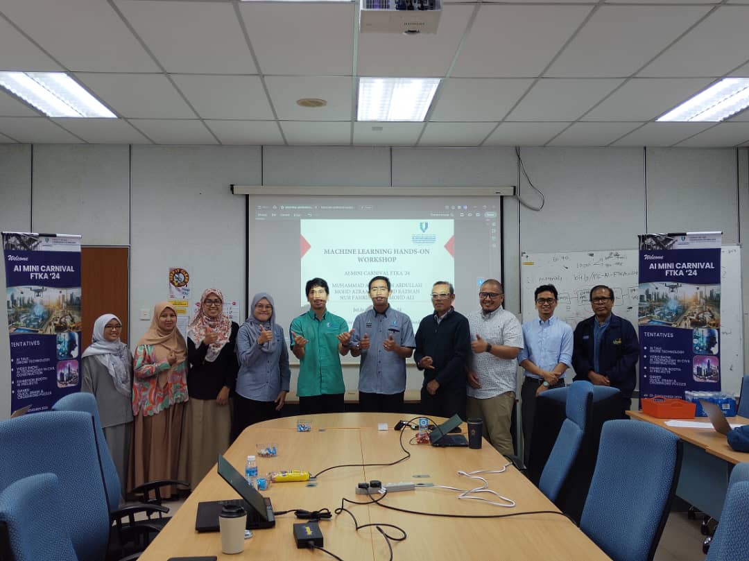 Machine Learning Hands-On Workshop was held on 20th November 2024 by Faculty of Civil Engineering Technology, UMPSA at Library UMPSA Gambang. Thank you all participants! Hopefully this workshop will benefit in FTKA research method!